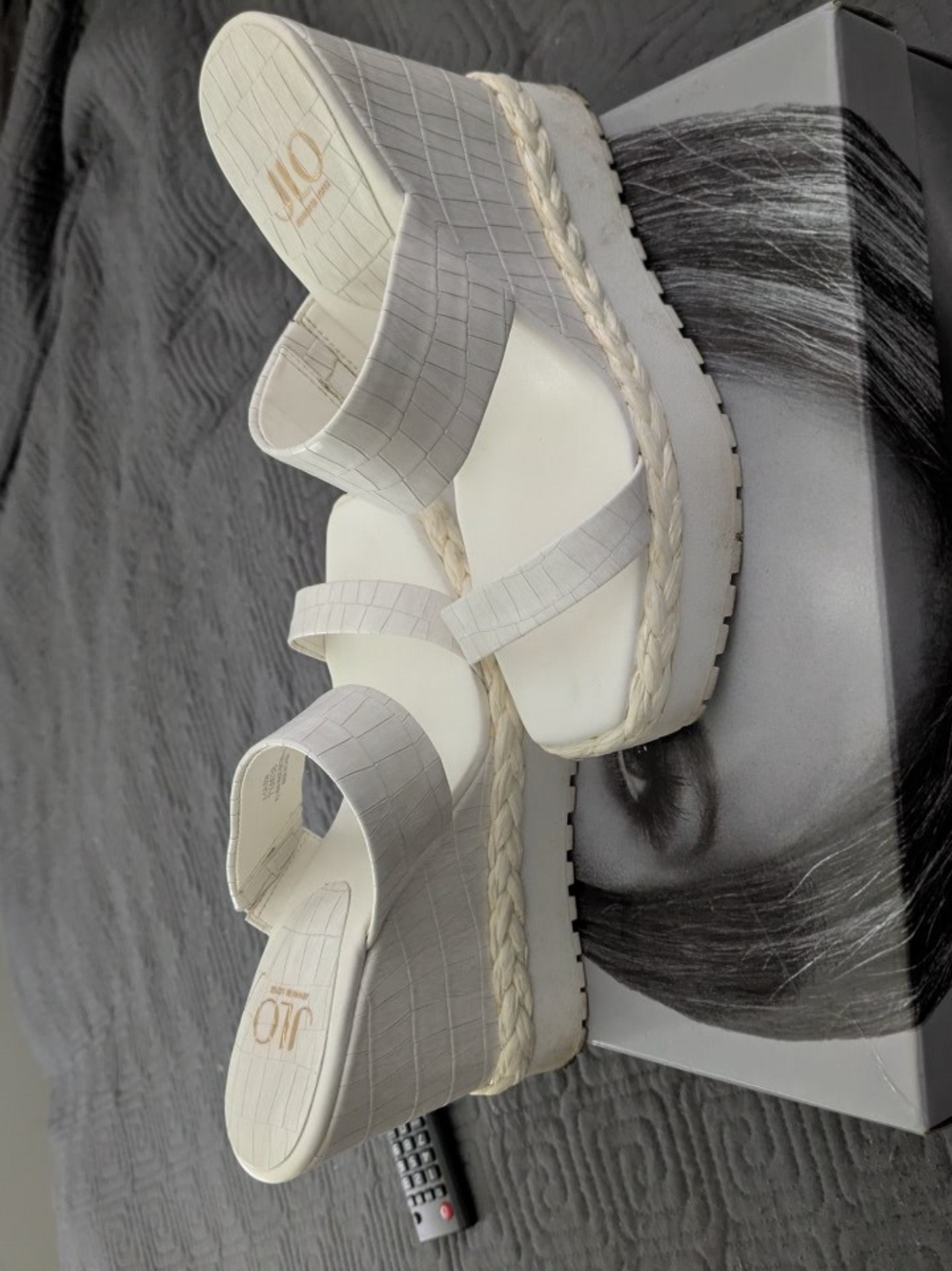 White Platform Wedge Sandals - Jennifer Lopez